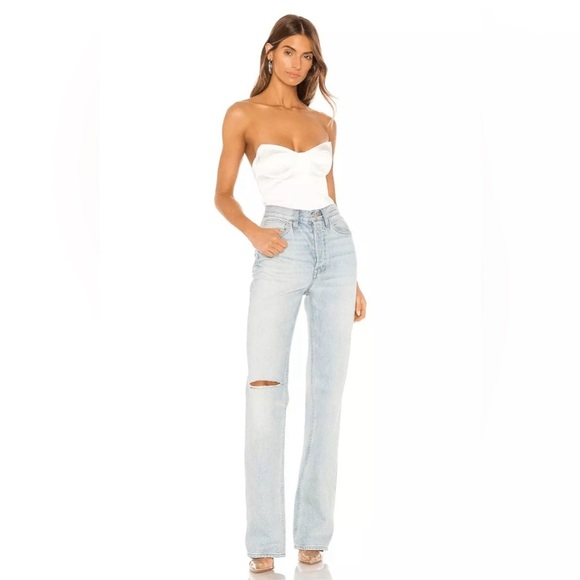 NEW! Revolve H:ours Tabitha Bodysuit Satin Corset White SZ S - Picture 4 of 11